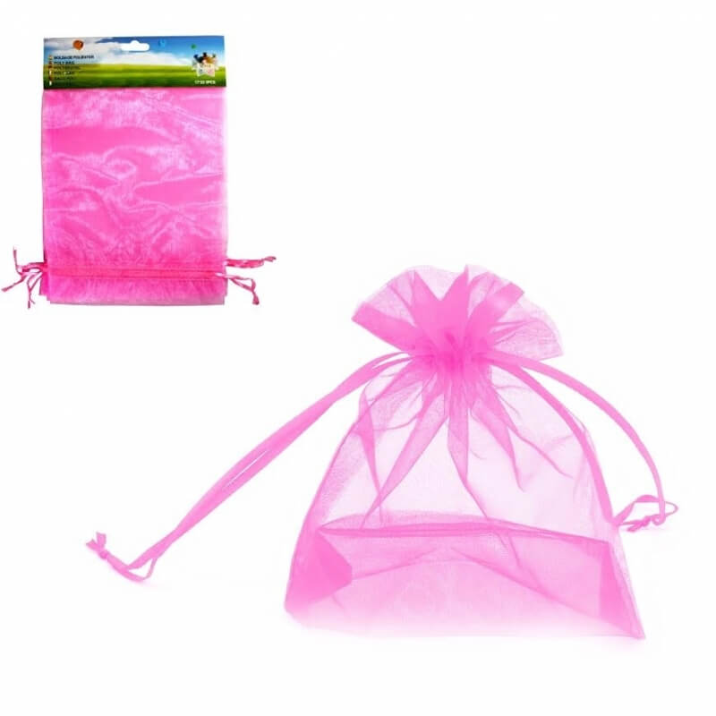 Pack de sacos de organza rosa 17x23