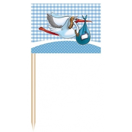 Palitos de decoração com cegonha