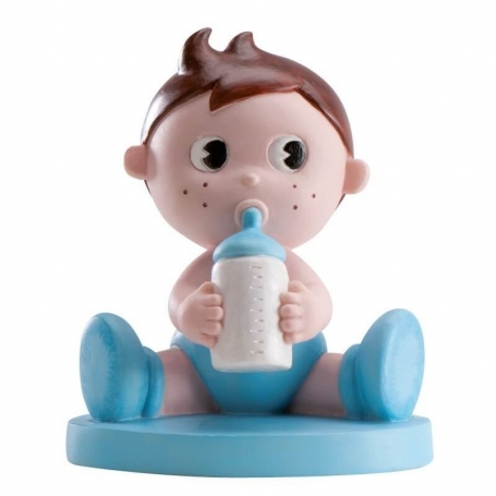 Figura para bolo menino com mamadeira para batizado barato