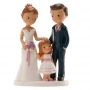 Figura noivos com menina para bolo de casamento