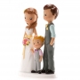 Figuras noivos com criança para bolo de casamento