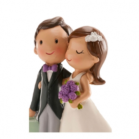 Figura noivos carro para bolo de casamento