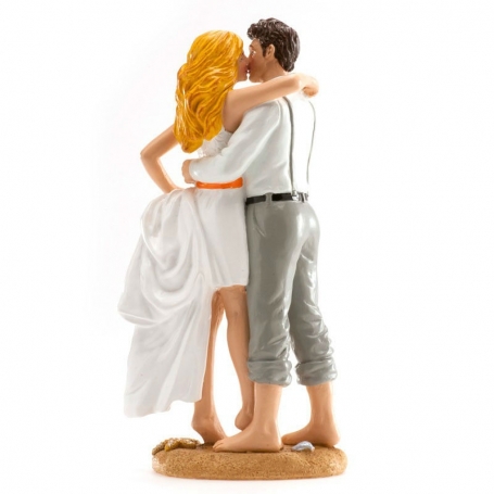 Figura noivos praia para bolo de casamento