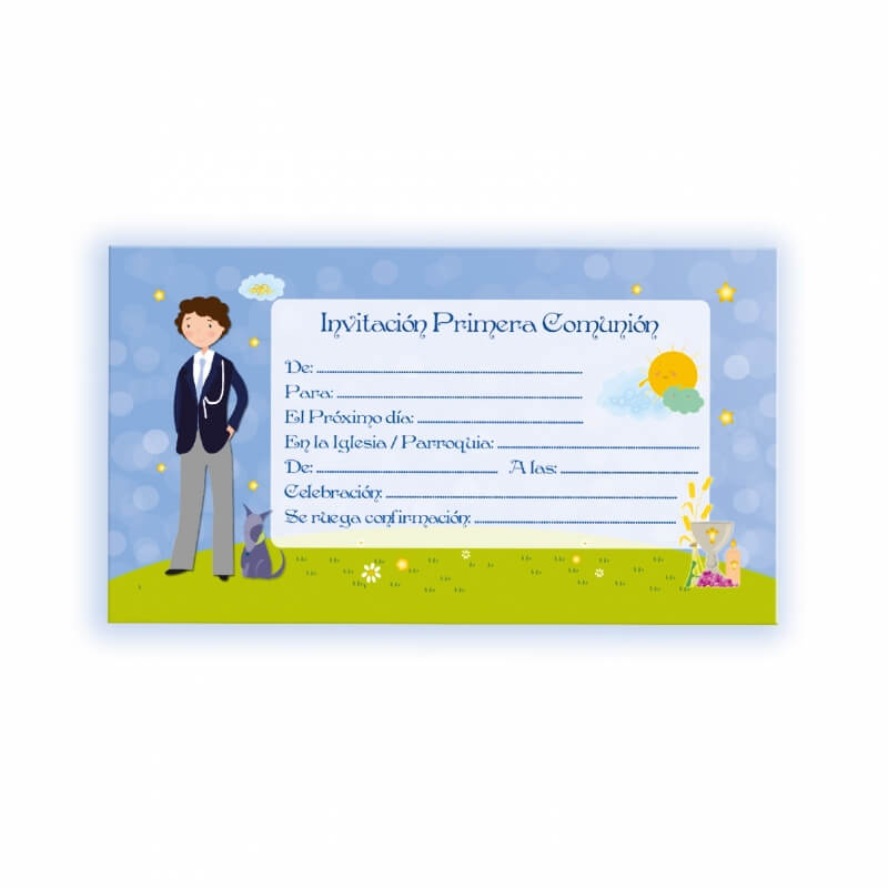 Pack 10 convite menino comunhão