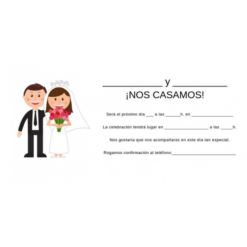 Convites de casamento para preencher