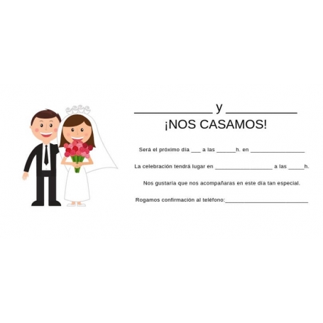 Convites de casamento para preencher