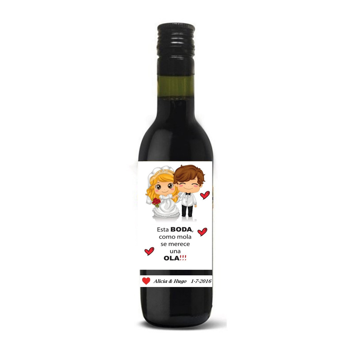 Garrafas de vinho personalizadas detalhes de casamento