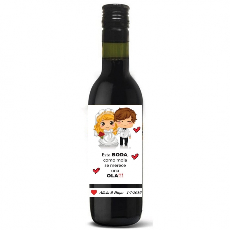 Garrafas de vinho personalizadas detalhes de casamento