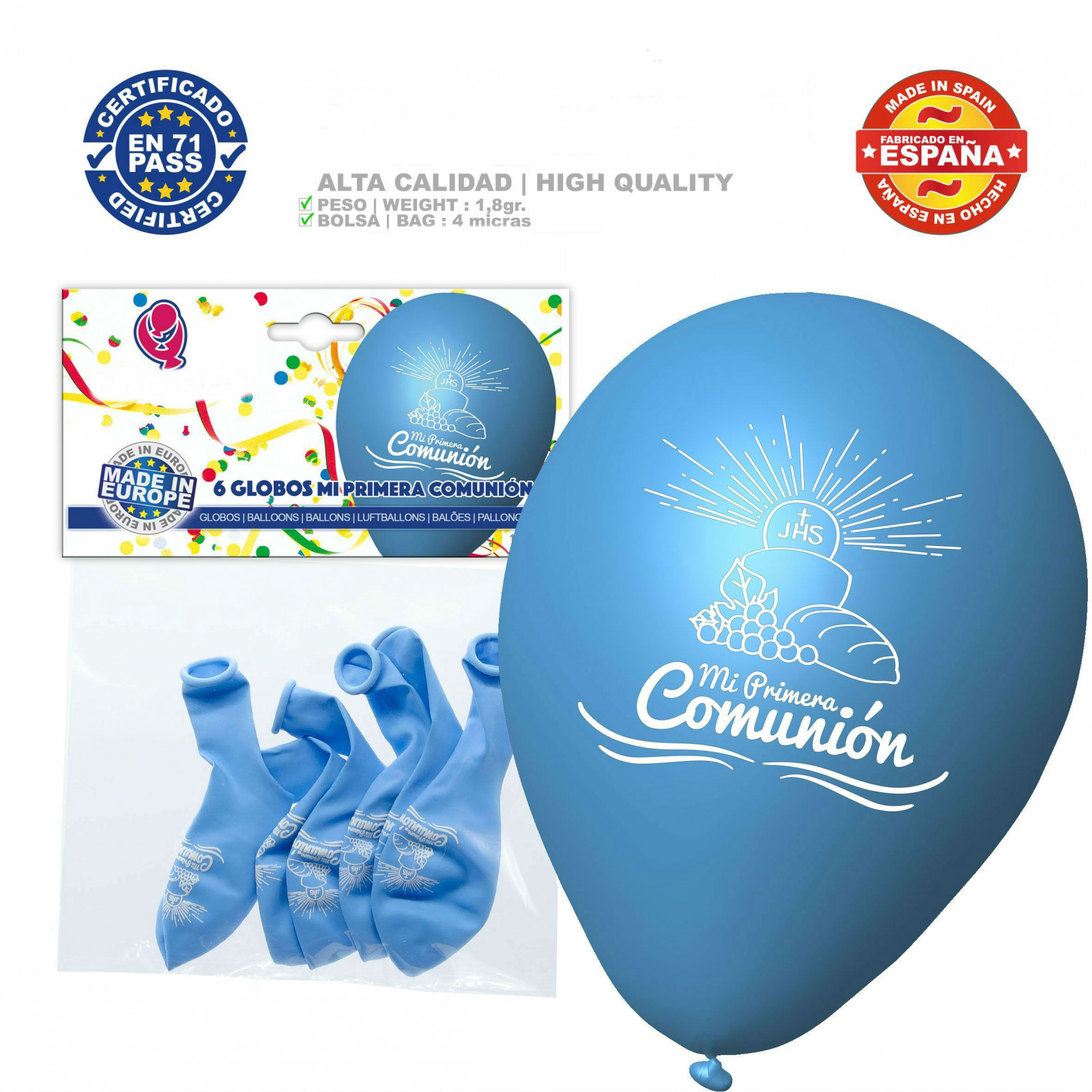 Pacote de balões de comunhão azul