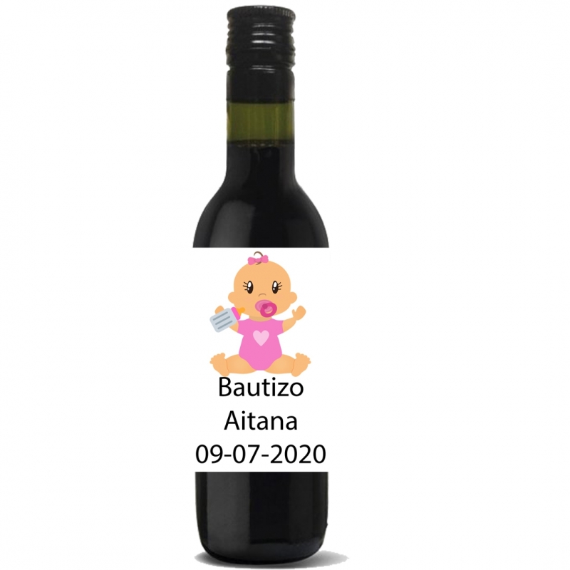 Vinho de batismo personalizado