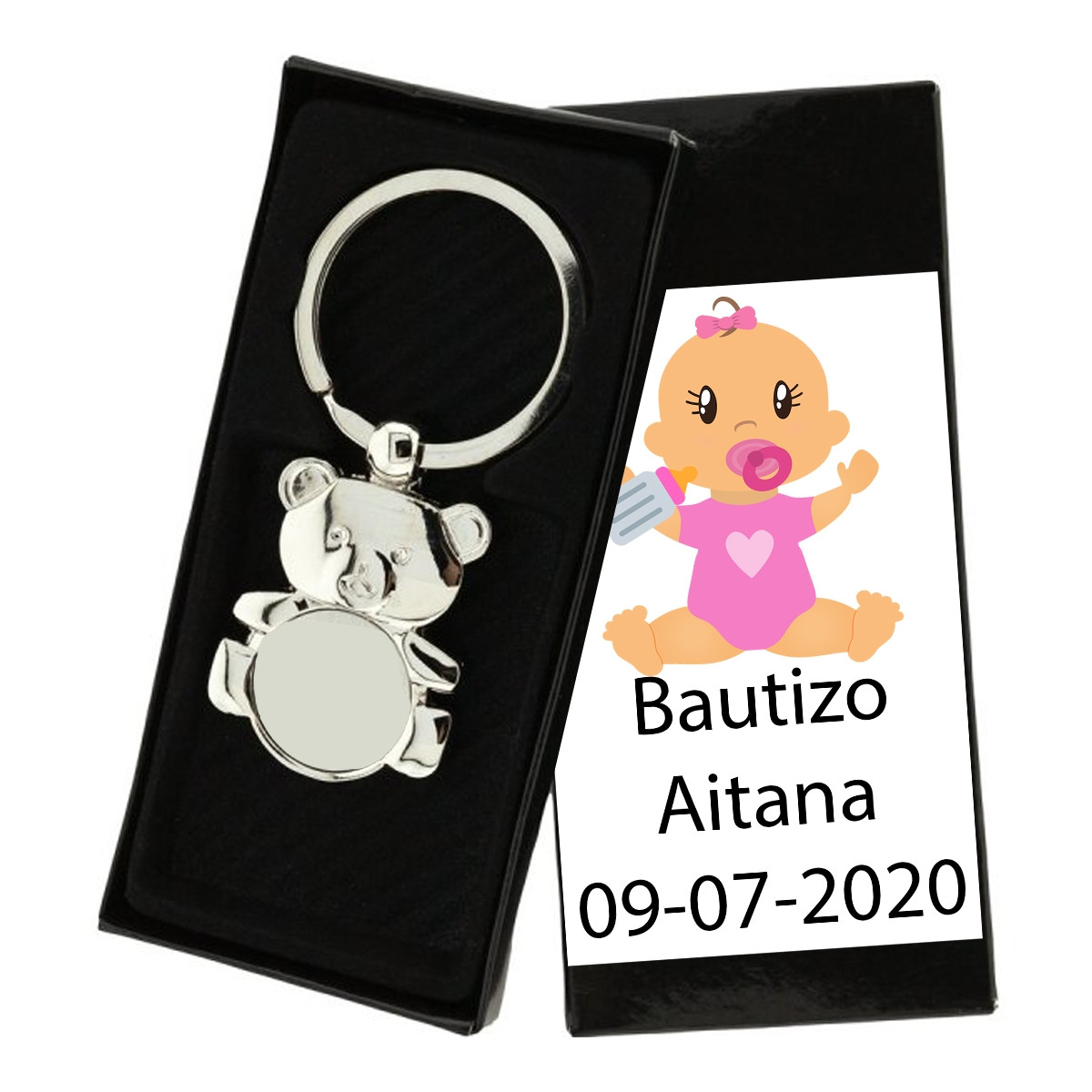 Chaveiro batizado ursinho personalizado