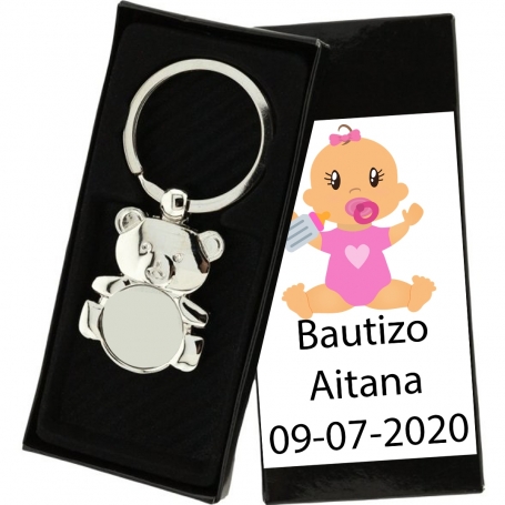 Chaveiro batizado ursinho personalizado