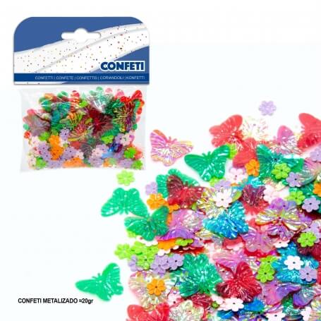 Confete de borboleta e flores