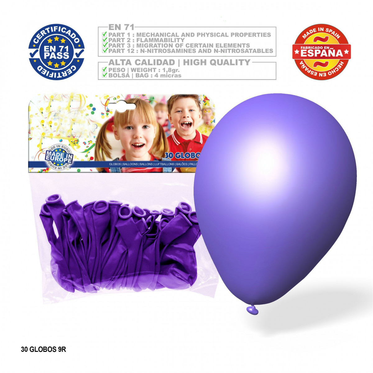 Pacote de balões lilás