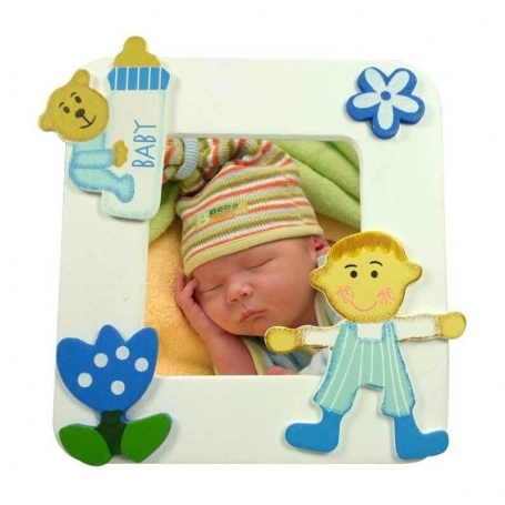 Moldura de fotos de bebê batizado personalizada