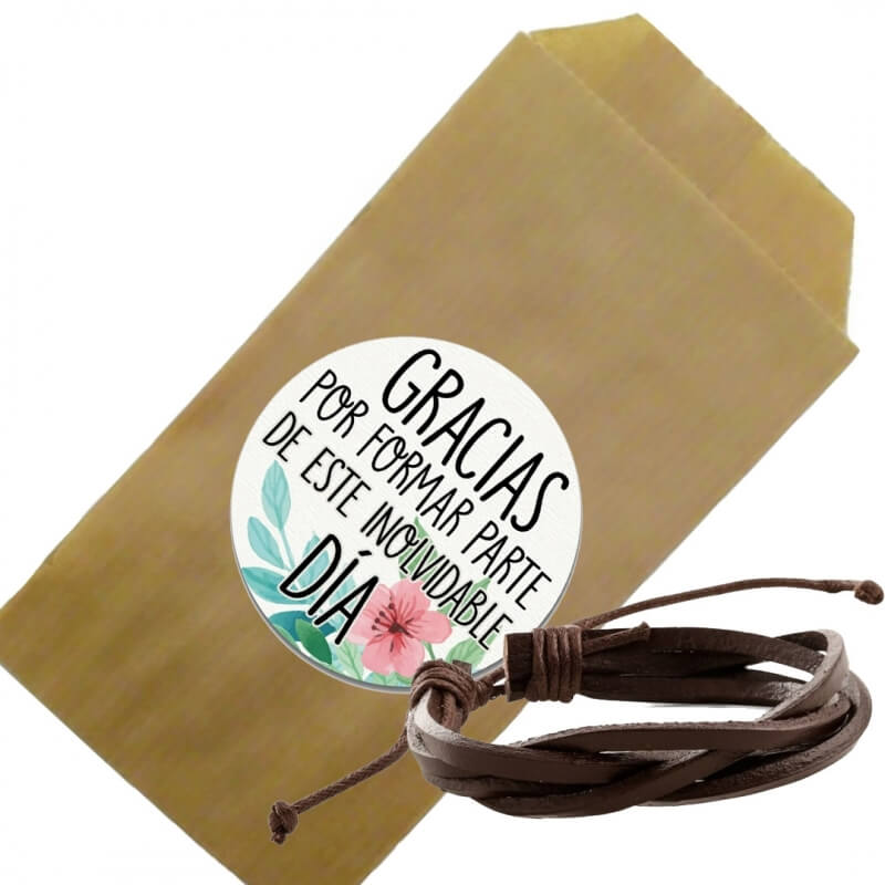 Pulseira masculina em envelope kraft com dedicatória Pulseira masculina em envelope kraft com dedicatória