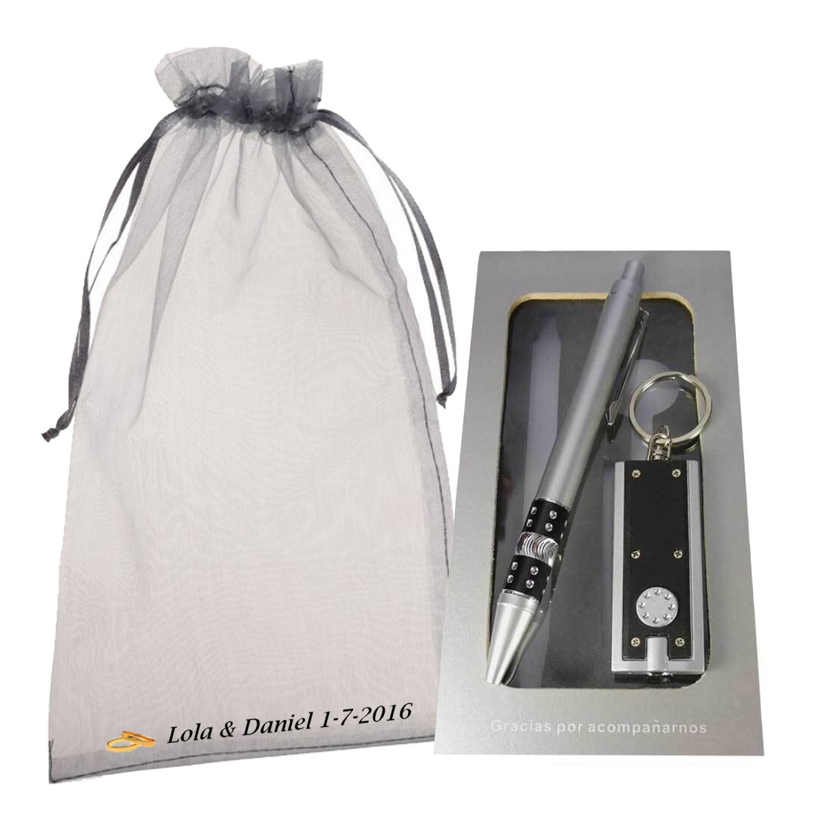 Chaveiro e lanterna detalhes de casamento personalizados