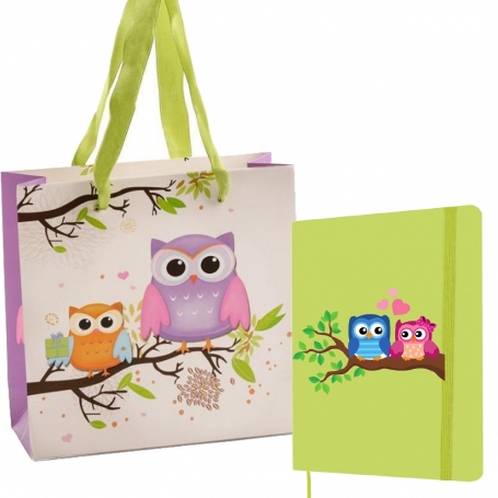 Caderno decorado de coruja