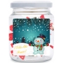 Frasco com adesivo feliz natal cheio de doces dráculas