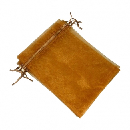 Saco de organza marrom 9 x 15