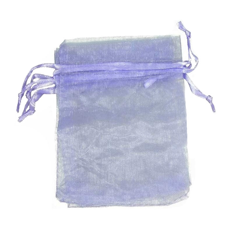 Bolsa de organza lilás claro 9 x 15