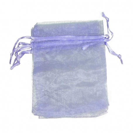 Bolsa de organza lilás leve 9 x 15