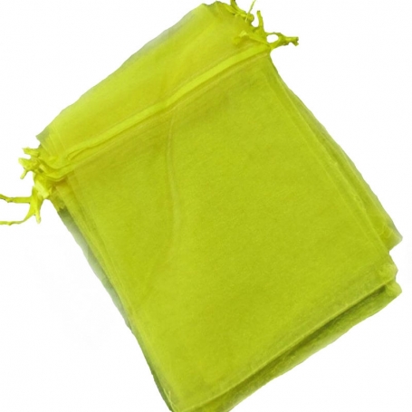 Bolsa De Organza Amarela 13 X 17