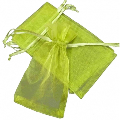 Bolsa de organza verde escuro 9 x 15