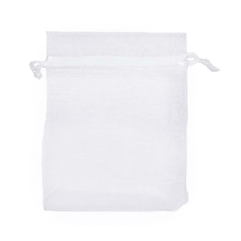 Bolsa de organza branca 7 x 10