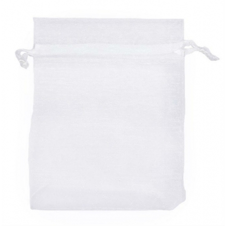 Bolsa de organza branca 7 x 10