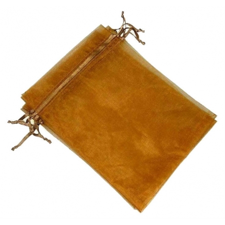 Saco de organza marrom 7 x 10