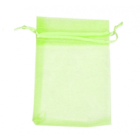 Saco de organza verde claro 7 x 10
