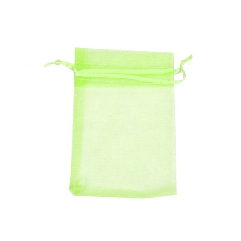 10 x 13 sacos de organza verde claro