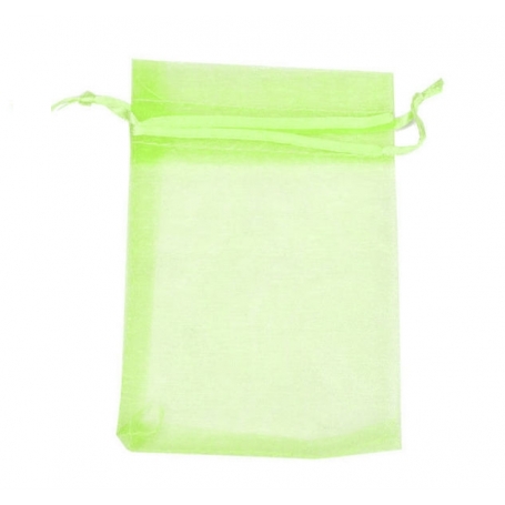 10 x 13 sacos de organza verde claro