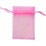 Saco de organza de chiclete rosa 9x15