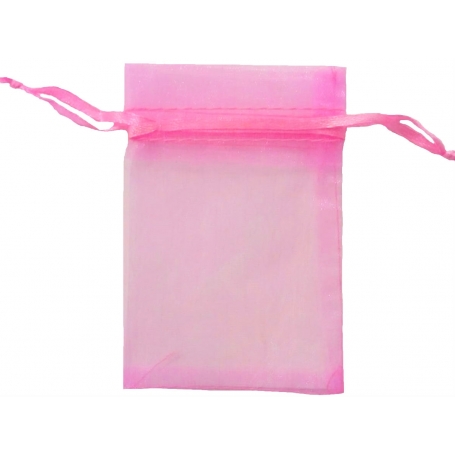Saco De Organza De Chiclete Rosa 9x15