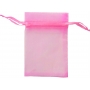 Saco de chiclete de organza rosa 7x10