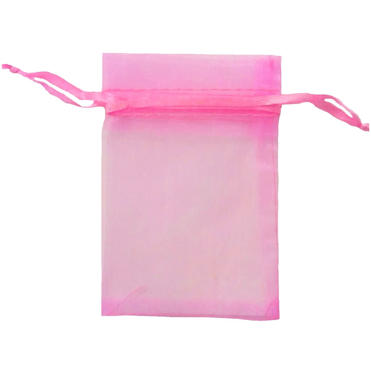 Saco de chiclete de organza rosa 7x10