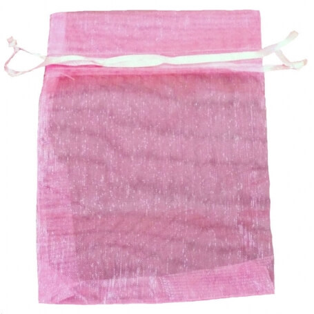 Sacos De Organza De Goma De Mascar Rosa 10x13