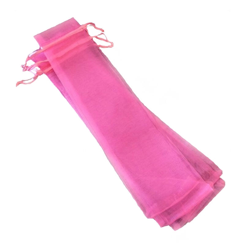 Bolsa de organza 30x7 cm rosa chiclete