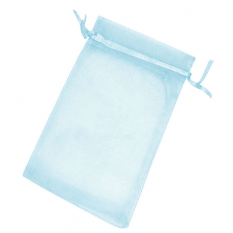 10 X 13 Sacos De Organza Azul Claro