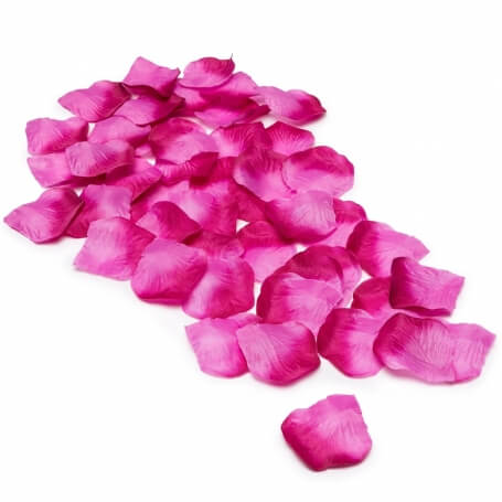 Pétalas de Rosa Artificiais na Cor Rosa Fúcsia para Decoração