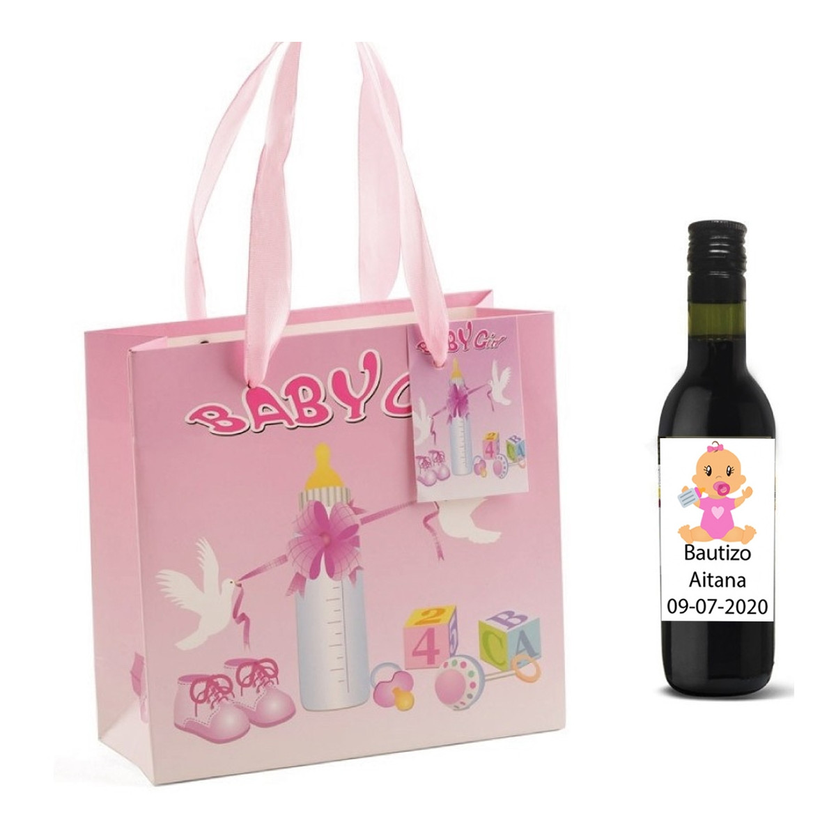 Garrafas de vinho para presentear em batizados personalizadas