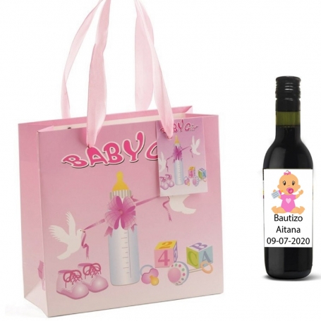 Garrafas de vinho para presentear em batizados personalizadas