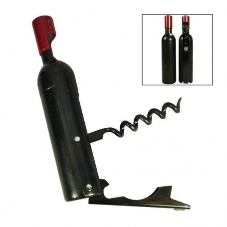 Presente vinho com saca-rolhas em bolsa de papelão
