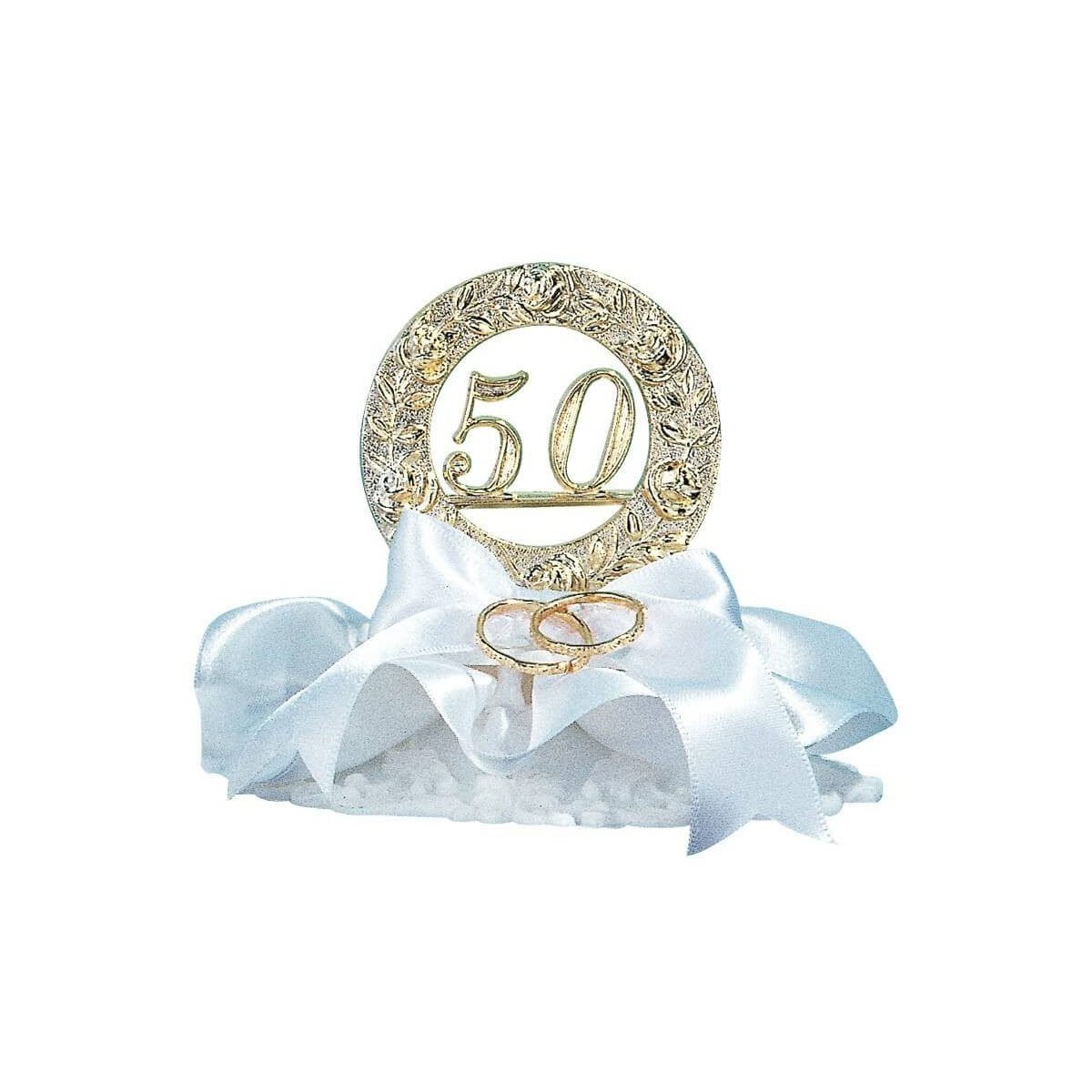 Figura bolo alianças bodas de ouro