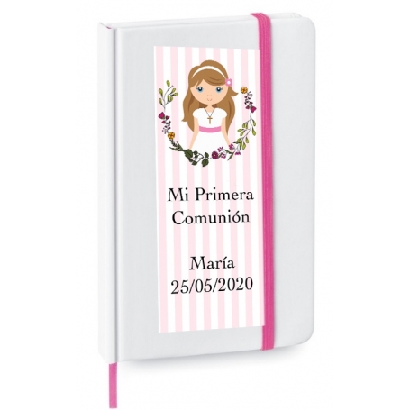 Caderno de comunhão menina personalizado