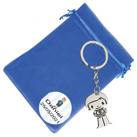 Chaveiro menino detalhes de comunhão personalizados