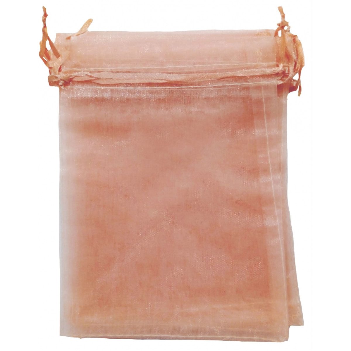 Bolsa de organza laranja claro 13 x 17
