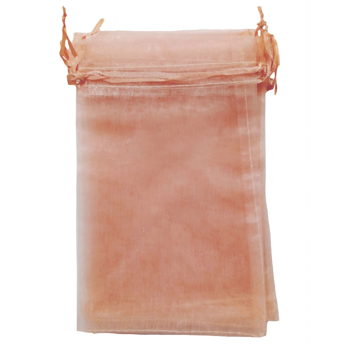 Bolsa de organza laranja claro 9 x 15
